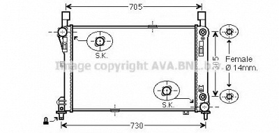 AVA QUALITY COOLING ms2478 -  Радиатор, охлаждение двигателя